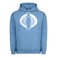 Pigment Pebble Blue vintage cobra symbol Urban Hoodie - artisFamous