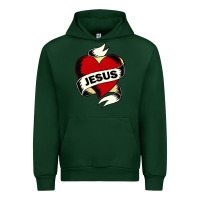 Forest Green jesus love Urban Hoodie - artisFamous