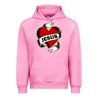 Fuchsia Pink jesus love Urban Hoodie - artisFamous
