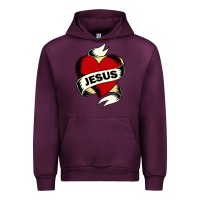 Mauve Wine jesus love Urban Hoodie - artisFamous