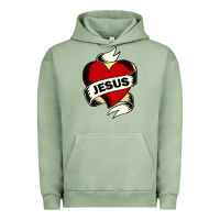 Pigment Oil Green jesus love Urban Hoodie - artisFamous