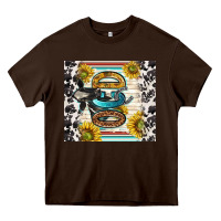 Chocolate Brown ocd with cow Heavy Core Tee - TumblerDesignByShophia