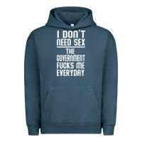 Pigment Midnight Navy the government fucks me everyday Urban Hoodie - artisFamous