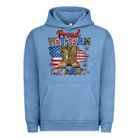 Pigment Pebble Blue proud veteran u.s army Urban Hoodie - RanaPortraitStore