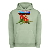Pigment Oil Green he man and battle cat Urban Hoodie - artisFamous