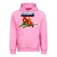 Fuchsia Pink he man and battle cat Urban Hoodie - artisFamous