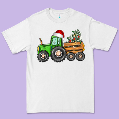 Christmas Tractor Premium Tee Designed By Cowgirlartshop