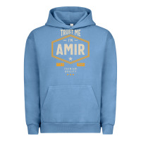 Pigment Pebble Blue Amir Personalized Name Birthday Gift Urban Hoodie - artisFamous