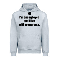 Heather Grey i'm unemployed and i live with my parents Urban Hoodie - artisFamous