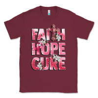 Burgundy faith hope cure breast cancer Classic Tee - CowGirlArtShop
