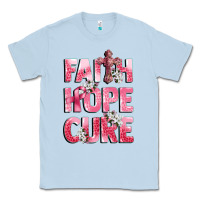 Dusty Blue faith hope cure breast cancer Classic Tee - CowGirlArtShop