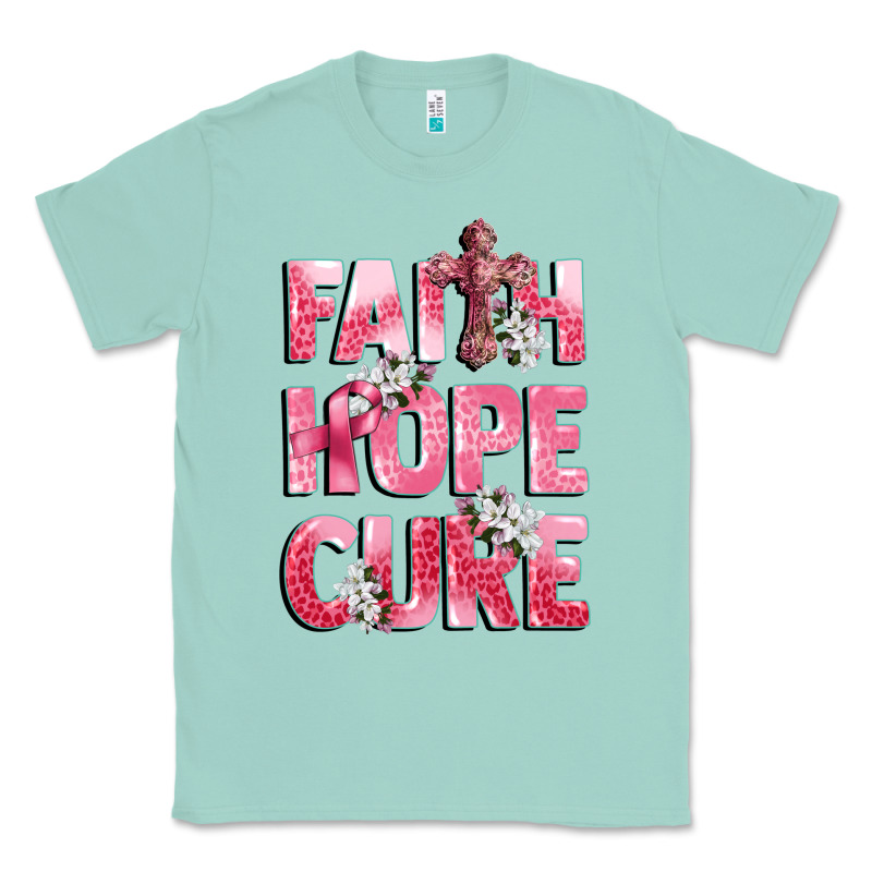 Faith Hope Cure Breast Cancer Classic Tee by CowGirlArtShop | Teevron