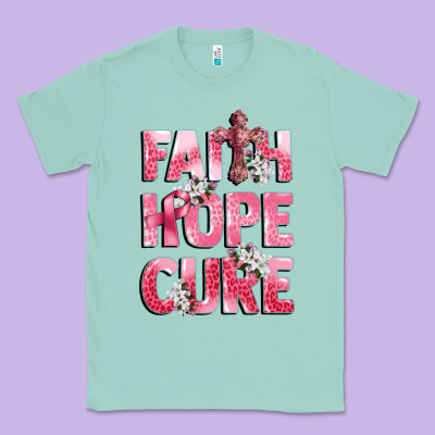 Faith Hope Cure Breast Cancer Classic Tee Designed By Cowgirlartshop