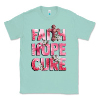 Seafoam faith hope cure breast cancer Classic Tee - CowGirlArtShop