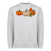 Heather Grey pumpkins face Heavyweight Sweatshirt - AdoDesignShop