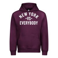 Mauve Wine new york vs everybody Urban Hoodie - artisFamous