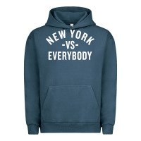 Pigment Midnight Navy new york vs everybody Urban Hoodie - artisFamous