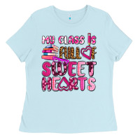 Baby Blue my class is full of sweet hearts olivia Ladies Tee - OliviaCreatesArt