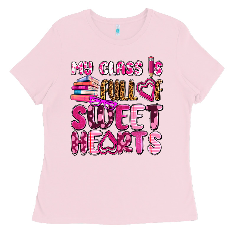 My Class Is Full Of Sweet Hearts Olivia Ladies Tee by OliviaCreatesArt | Teevron