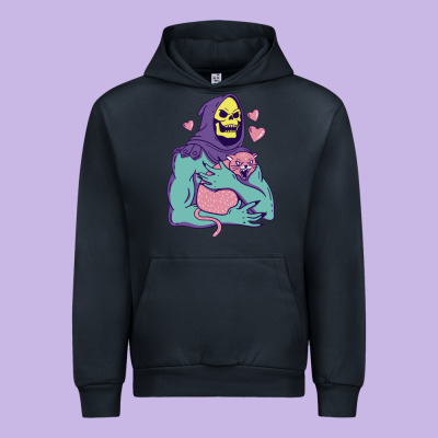 Skeletor's Hug Cat Urban Hoodie Designed By Artisfamous