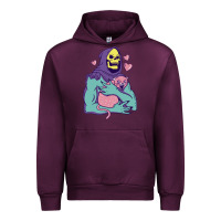 Mauve Wine skeletor's hug cat Urban Hoodie - artisFamous