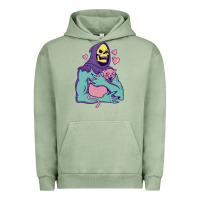 Pigment Oil Green skeletor's hug cat Urban Hoodie - artisFamous