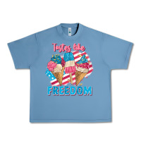 Pebble Blue Tastes like freedom 4th of July Urban Heavy Tee - FaDigitalArtStudio