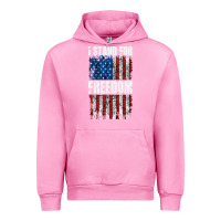 Fuchsia Pink I STAND FOR FREEDOM WITH A DISTRESSED AMERICAN FLAG Urban Hoodie - artisFamous