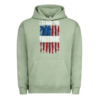 Pigment Oil Green I STAND FOR FREEDOM WITH A DISTRESSED AMERICAN FLAG Urban Hoodie - artisFamous