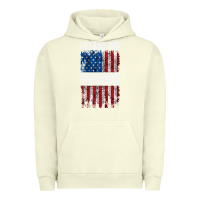 Pigment Pistachio I STAND FOR FREEDOM WITH A DISTRESSED AMERICAN FLAG Urban Hoodie - artisFamous
