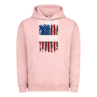 Pigment Salmon I STAND FOR FREEDOM WITH A DISTRESSED AMERICAN FLAG Urban Hoodie - artisFamous