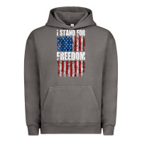 I Stand For Freedom With A Distressed American Flag Urban Hoodie | Teevron