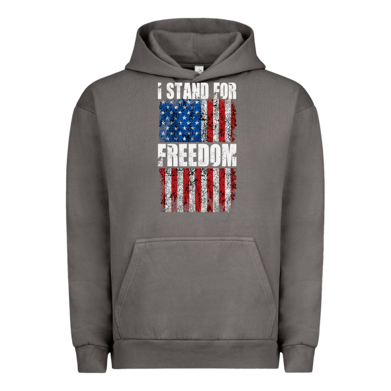I Stand For Freedom With A Distressed American Flag Urban Hoodie by artisFamous | Teevron