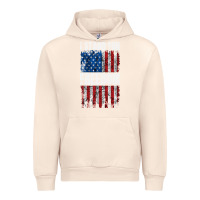 Sandshell I STAND FOR FREEDOM WITH A DISTRESSED AMERICAN FLAG Urban Hoodie - artisFamous