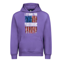 Tulip I STAND FOR FREEDOM WITH A DISTRESSED AMERICAN FLAG Urban Hoodie - artisFamous