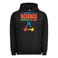 Pigment Black UNIVERSITY OF SCIENCE PROFESSOR OF LOGIC Urban Hoodie - artisFamous