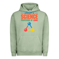 Pigment Oil Green UNIVERSITY OF SCIENCE PROFESSOR OF LOGIC Urban Hoodie - artisFamous
