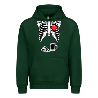 Forest Green dad skeleton halloween beer pizza Urban Hoodie - artisFamous