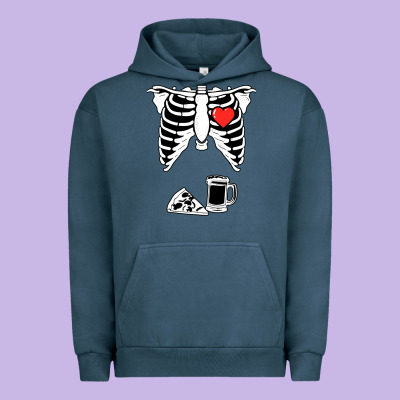 Dad Skeleton Halloween Beer Pizza Urban Hoodie Designed By Artisfamous