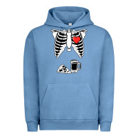 Pigment Pebble Blue dad skeleton halloween beer pizza Urban Hoodie - artisFamous