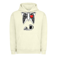 Pigment Pistachio dad skeleton halloween beer pizza Urban Hoodie - artisFamous