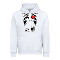 White dad skeleton halloween beer pizza Urban Hoodie - artisFamous