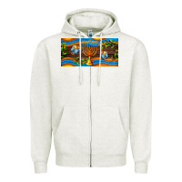 Oatmeal Heather hanukkah with candlestick Zipper Hoodie - AdoDesignShop