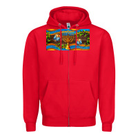 Red hanukkah with candlestick Zipper Hoodie - AdoDesignShop