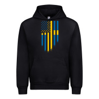 Black Sweden Swedish Roots American Flag | Canadian Roots Urban Hoodie - artisFamous