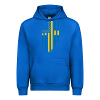 Cobalt Sweden Swedish Roots American Flag | Canadian Roots Urban Hoodie - artisFamous