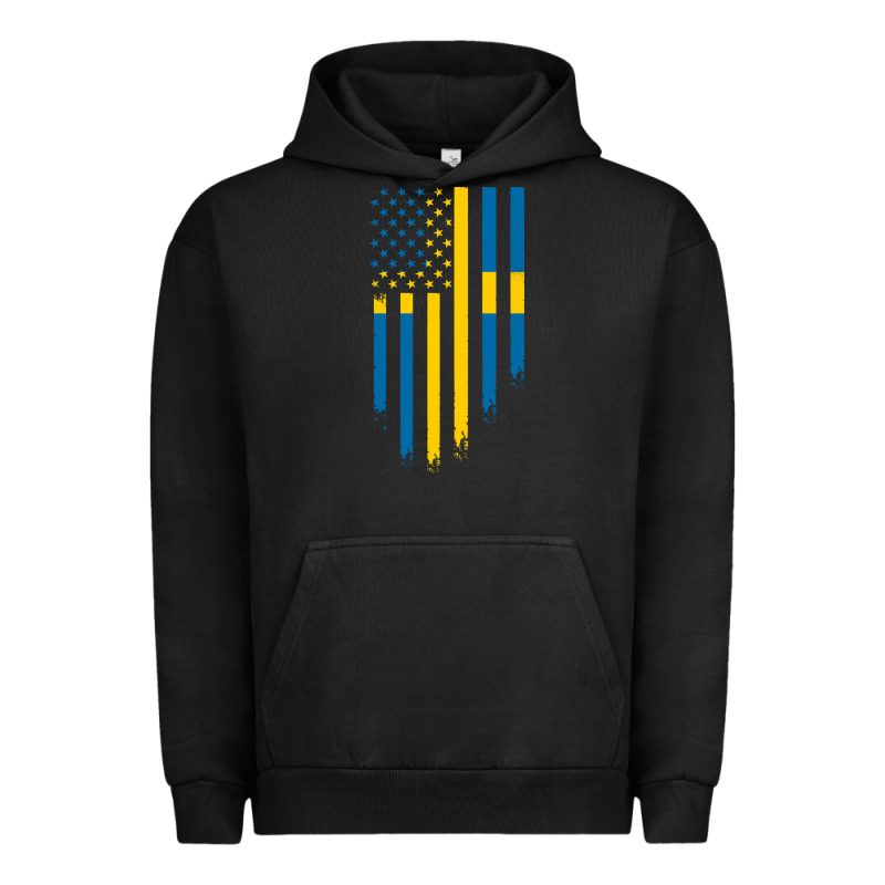Sweden Swedish Roots American Flag | Canadian Roots Urban Hoodie by artisFamous | Teevron