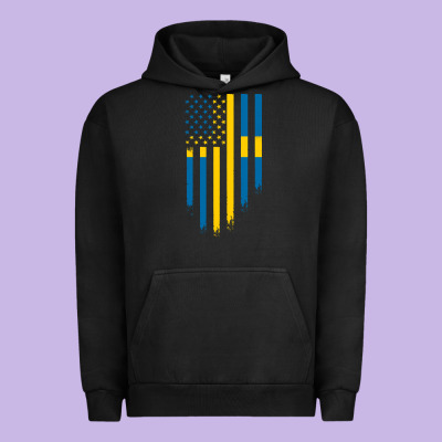 Sweden Swedish Roots American Flag | Canadian Roots Urban Hoodie Designed By Artisfamous