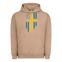 Pigment Burro Sweden Swedish Roots American Flag | Canadian Roots Urban Hoodie - artisFamous