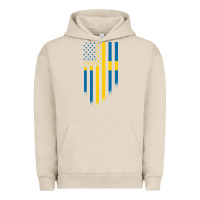 Pigment French Oak Sweden Swedish Roots American Flag | Canadian Roots Urban Hoodie - artisFamous